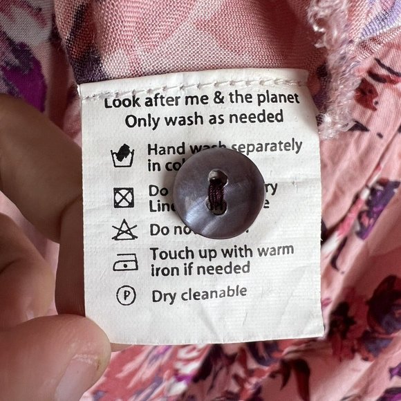 Tree of Life Midi Dress Pink Floral Tie Back Boho Hippie Tropical Rayon Size XL - Picture 6 of 9